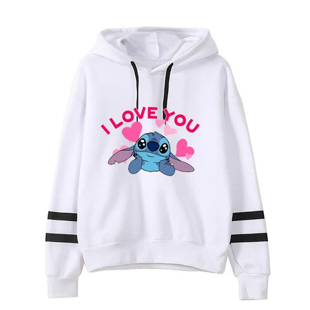 Sweat blanc Stitch I Love You