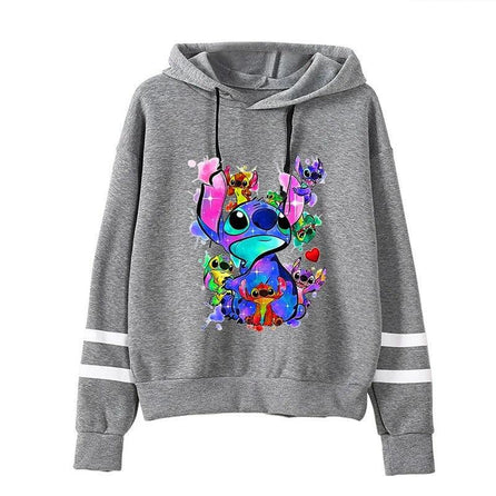 Sweat Gris Stitch Multicolore
