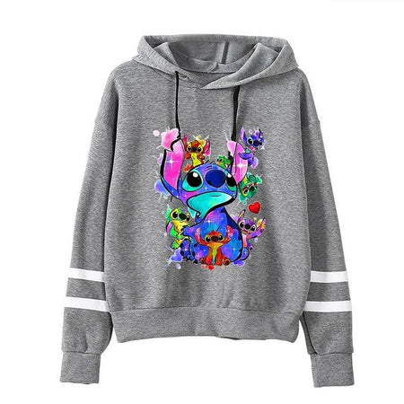 Sweat Gris Stitch Multicolore