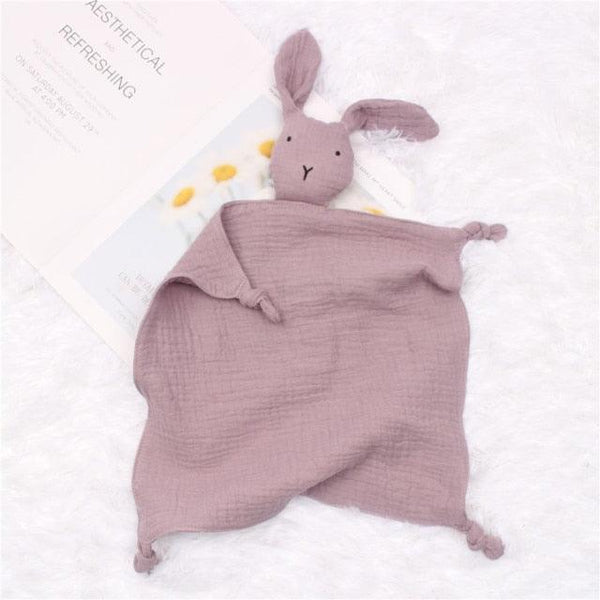 Doudou lapin en coton et mousseline pour bébé • Ma Peluche