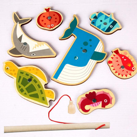Jeu de Pêche Magnétique en Bois - Le Royaume du Bébé