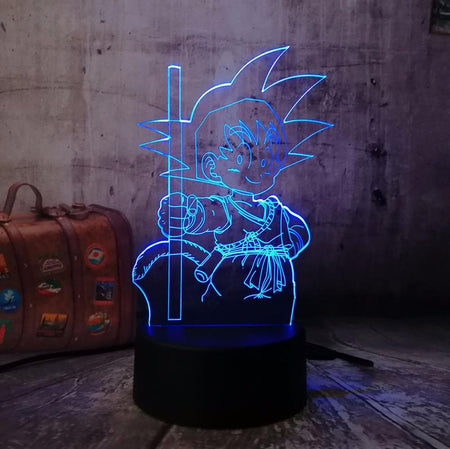 Lampe LED 3D Dragon Ball Goku Bâton Magique