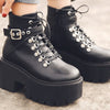 Bottes à lacets et plateforme pour femme