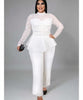Combinaison en dentelle blanche grande taille