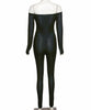 Combinaison en maille noire transparente