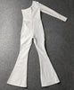 Combinaison pantalon évasé blanche asymétrique