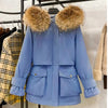 Doudoune en fourrure de raton laveur pour femme