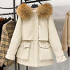 Doudoune en fourrure de raton laveur pour femme