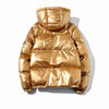 Doudoune brillante et matelassée à capuche pour femme