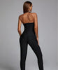 Combinaison longue moulante et sexy noire pour femme