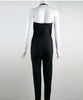 Combinaison longue moulante et sexy noire pour femme