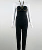 Combinaison longue moulante et sexy noire pour femme