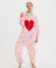 Combinaison polaire licorne cœur femme