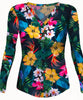 Combi verte imprimé floral à manches longues pour femme