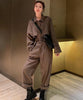Combinaison style trench kaki femme