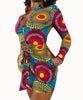 Combinaison short avec imprimé multicolore ethnique