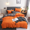 Parure de lit bicolore orange-grise