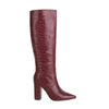 Bottes à talon imprimé crocodile pour femme
