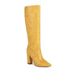 Bottes à talon imprimé crocodile pour femme