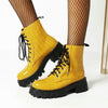 Bottes à lacets imprimé crocodile