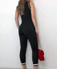 Combinaison pantalon sans manches relâchée noire pour femme