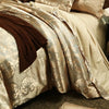 Parure de lit royale en satin de soie beige