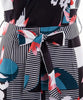 Combinaison rayée et fleurie pantalon long avec large ceinture