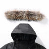 Doudoune femme duvet d'oie naturel capuche fourrure