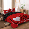 Parure de lit rouge et noir love