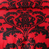 Parure de lit rouge imprimé baroque noir