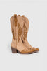 Botte de cowboy élégant en daim avec motifs cousu