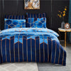 Parure de lit géométrique bleu