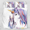 Parure de lit maman et bébé licorne