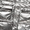 Doudoune brillante grise et mi-longue pour femme