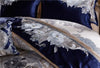 Parure de lit en satin bleu et doré