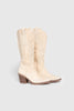 Botte de cowboy élégant en daim avec motifs cousu