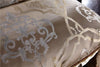 Parure de lit satin beige argenté