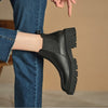 Bottes plates femme en simili cuir et fourrure