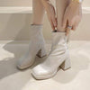 Bottes à talon femme élégantes avec talon carré