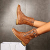 Bottes plates femmes style rétro montante