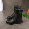Bottes plates femmes style rétro montante