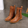 Bottes plates femmes style rétro montante