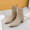Bottes à talons femme à enfiler avec talon mi-hauteur et carrés