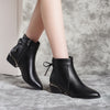 Bottes plates femme courtes en simili cuir