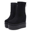 Bottes à plateformes en daim noir