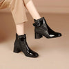 Bottes plates femme courtes en simili cuir sophistiquées