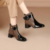 Bottes plates femme courtes en simili cuir sophistiquées