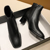 Bottines femme à bout et talon carrés