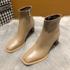 Bottines femme à bout et talon carrés