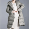 Doudoune longue et ample gris clair en duvet